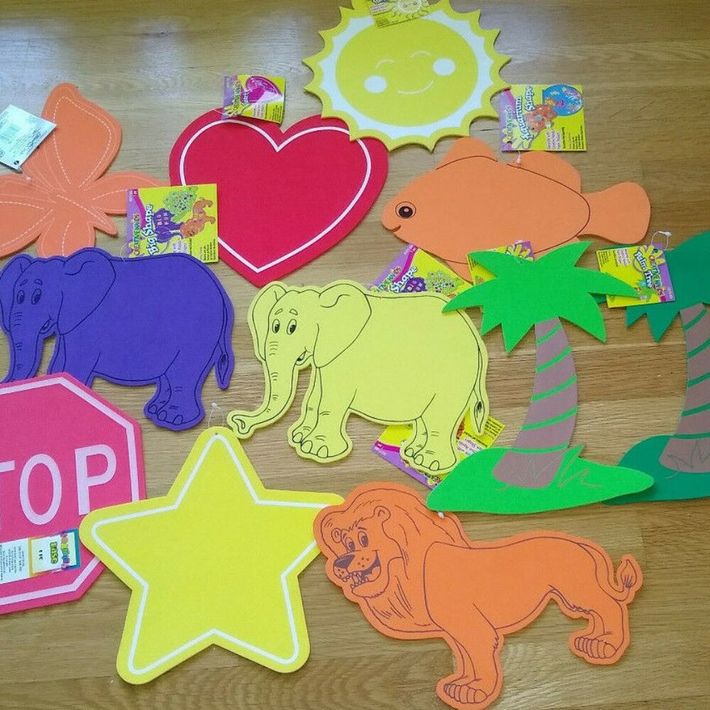 Foamie Animals, Stop sign, Palm tree, Butterfly, Sun, Fish, Heart, Star x 11 New